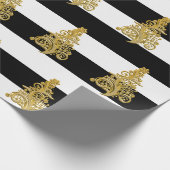 Elegant Gold kerstboompatroon Cadeaupapier (Hoek)