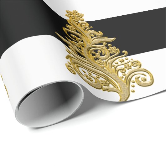 Elegant Gold kerstboompatroon Cadeaupapier (Rol Hoek)
