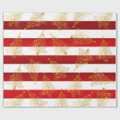 Elegant Gold-kerstboompatroon Cadeaupapier (Vlak)
