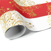 Elegant Gold-kerstboompatroon Cadeaupapier (Rol Hoek)