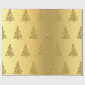 Elegant Gold kerstboompatroon Cadeaupapier (Vlak)