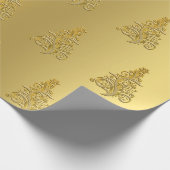 Elegant Gold kerstboompatroon Cadeaupapier (Hoek)