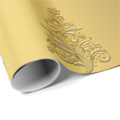 Elegant Gold kerstboompatroon Cadeaupapier (Rol Hoek)