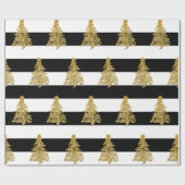 Elegant Gold kerstboompatroon Cadeaupapier (Vlak)