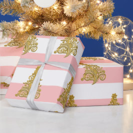 Elegant Gold kerstboompatroon Cadeaupapier