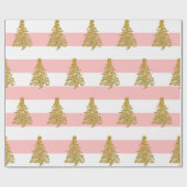 Elegant Gold kerstboompatroon Cadeaupapier (Vlak)