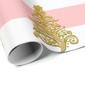 Elegant Gold kerstboompatroon Cadeaupapier (Rol Hoek)