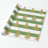 Elegant Gold kerstboompatroon Cadeaupapier (Uitgerold)