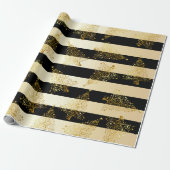 Elegant Gold-kerstboompatroon Cadeaupapier (Uitgerold)