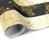 Elegant Gold-kerstboompatroon Cadeaupapier (Rol Hoek)