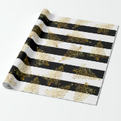 Elegant Gold-kerstboompatroon Cadeaupapier (Uitgerold)