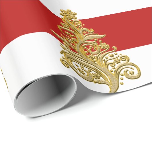 Elegant Gold kerstboompatroon Cadeaupapier (Rol Hoek)