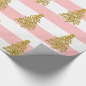 Elegant Gold kerstboompatroon Cadeaupapier (Hoek)