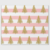 Elegant Gold kerstboompatroon Cadeaupapier (Vlak)