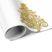 Elegant Gold-kerstboompatroon Cadeaupapier (Rol Hoek)