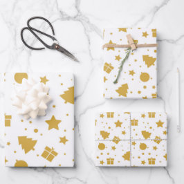 Elegant Gold-kerstboomspringplank Inpakpapier Vel