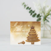 Elegant Gold kerstboomvakantie Briefkaart (Staand voorkant)