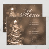Elegant Gold-kerstfeest-legant bruiloft menu (Voorkant / Achterkant)