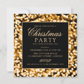 Elegant Gold-kerstfeest met gevarenfeestdag Kaart (Voorkant)