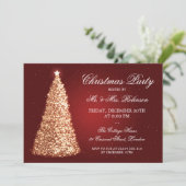 Elegant Gold Kerstfeest Red Kaart (Staand voorkant)