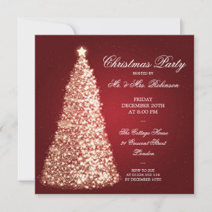 Elegant Gold Kerstfeest Red Kaart