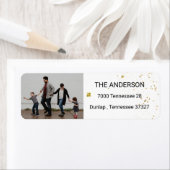 Elegant Gold Kerstfeestdag Etiket (Insitu)