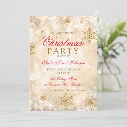 Elegant Gold Kerstfeestdag Kaart (Staand voorkant)