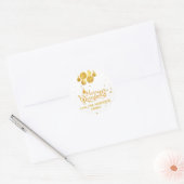 Elegant Gold Kerstfeestdag Ronde Sticker (Envelop)