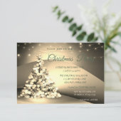 Elegant Gold Kerstmis - Boom Company Kerstparty Kaart (Staand voorkant)