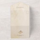 Elegant Gold Kerstmis Botanische Foto All In One Uitnodiging (Buitenkant)