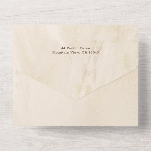 Elegant Gold Kerstmis Botanische Foto All In One Uitnodiging (Achterkant)