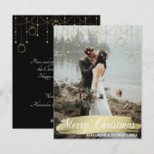Elegant Gold Kerstmis eerste gehuwde fotograaf Feestdagenkaart (Voorkant / Achterkant)