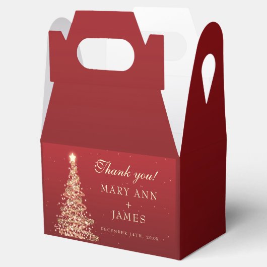 Elegant Gold Kerstmis Floral Wedding Bedankdoosjes (Geopend)