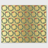 Elegant Gold Kerstmis, groot patroon Cadeaupapier (Vlak)