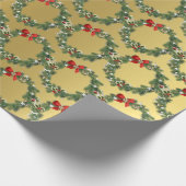 Elegant Gold Kerstmis, groot patroon Cadeaupapier (Hoek)