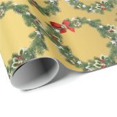 Elegant Gold Kerstmis, groot patroon Cadeaupapier (Rol Hoek)