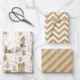 Elegant Gold Kerstmis Inpakpapier Vel