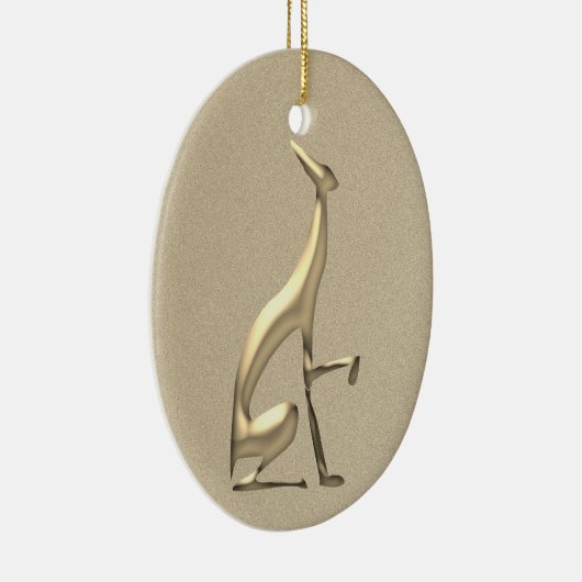 Elegant Gold Kerstmis Keramisch Ornament (Rechts)