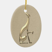 Elegant Gold Kerstmis Keramisch Ornament (Voorkant)