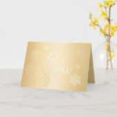 Elegant Gold Kerstmis laat het sneeuwvlokken Kaart (Gele Bloem)