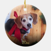 Elegant Gold-kerstmis met Eeigen foto's Keramisch Ornament (Achterkant)