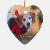 Elegant Gold-kerstmis met Eeigen foto's Keramisch Ornament (Rechts)