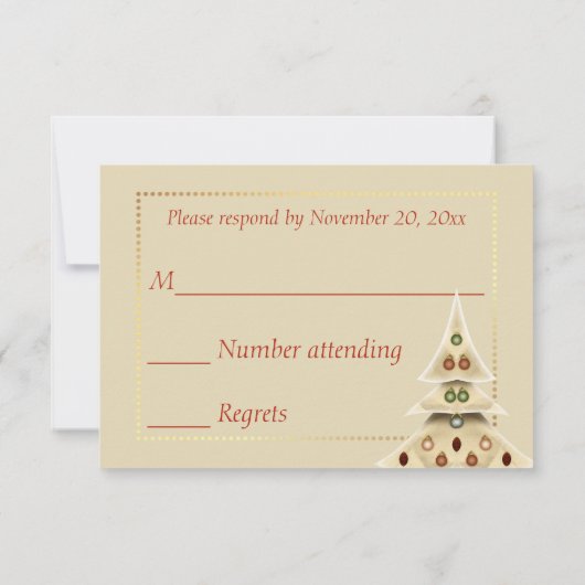 Elegant Gold Kerstmis RSVP (Achterkant)