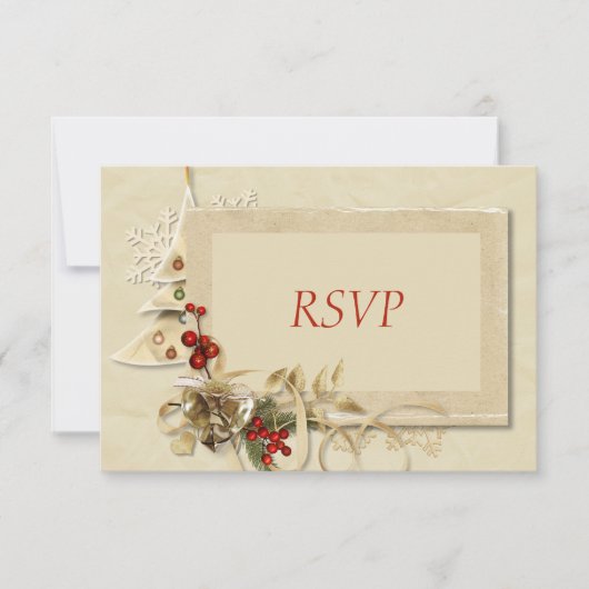 Elegant Gold Kerstmis RSVP (Voorkant)