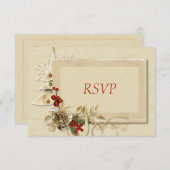Elegant Gold Kerstmis RSVP (Voorkant / Achterkant)