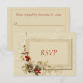 Elegant Gold Kerstmis RSVP Kaartje (Voorkant / Achterkant)