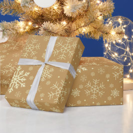 Elegant Gold Kerstmis Snowflake Patroon Cadeaupapier
