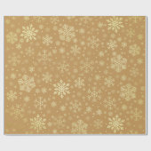 Elegant Gold Kerstmis Snowflake Patroon Cadeaupapier (Vlak)