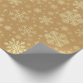 Elegant Gold Kerstmis Snowflake Patroon Cadeaupapier (Hoek)