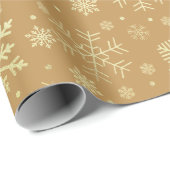 Elegant Gold Kerstmis Snowflake Patroon Cadeaupapier (Rol Hoek)